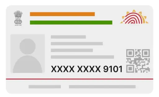 Masked Aadhar PVC card